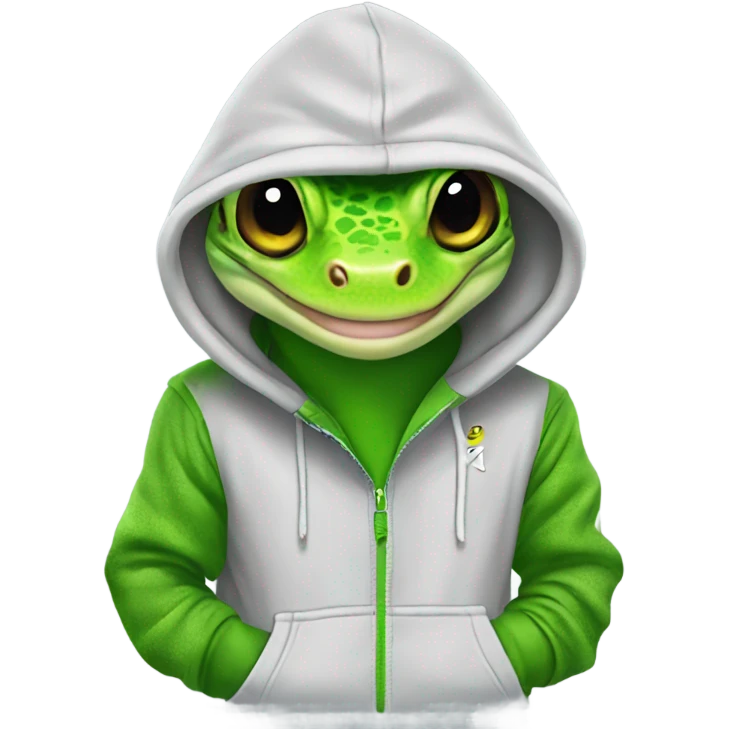 Gecko wearing a nike hoodie  emoji