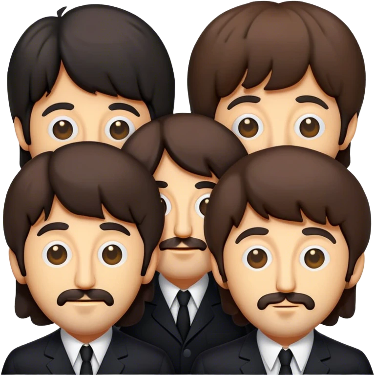 Cinematic Realistic The Beatles Pop Culture Emoji, showcasing an iconic, vibrant portrayal of the legendary band rendered with rich textures and nostalgic lighting that exude musical legacy. emoji