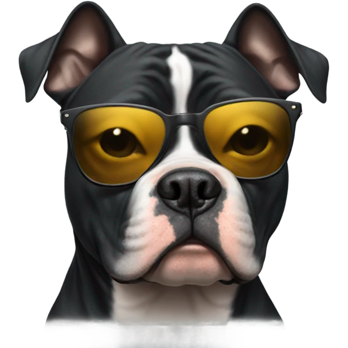 Black American Bully with sunglasses emoji