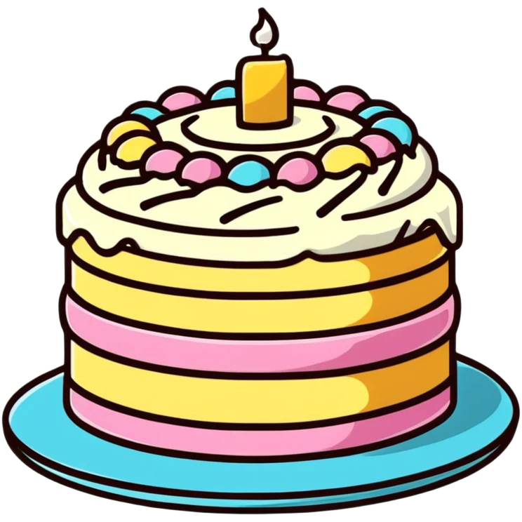 cake with frosting and sprinkles emoji