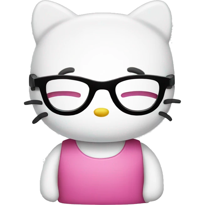 hello kitty with glasses on emoji