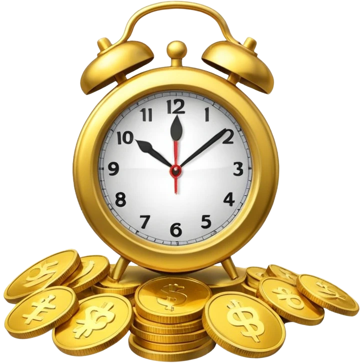 A clock ⏰ combined with coins 💰, symbolizing saving over time for retirement. emoji