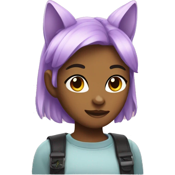 IOS inspired femboy emoji with cat ears emoji