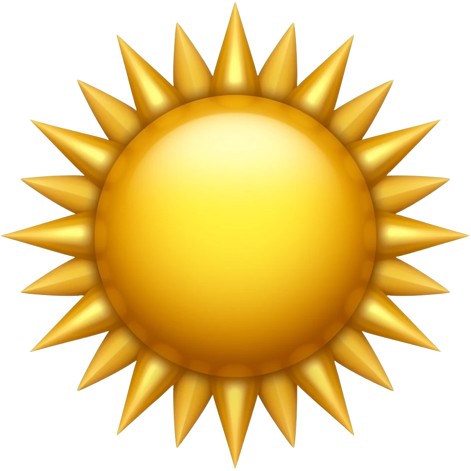 нарисуй солнце реалистичное с длинными лучами в 3d стиле emoji