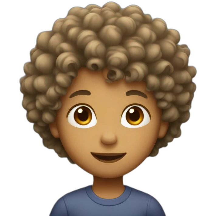 Kid with curly hair emoji