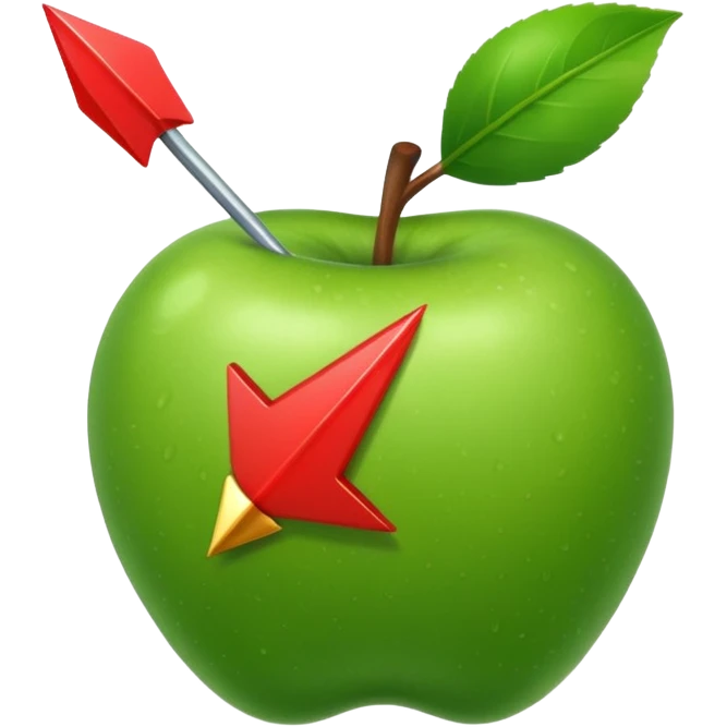 red arrow in green apple emoji
