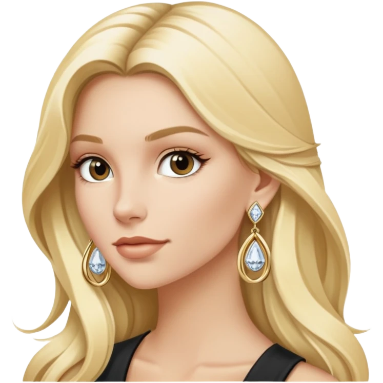 blonde girl long hair wearing david yurman earrings emoji