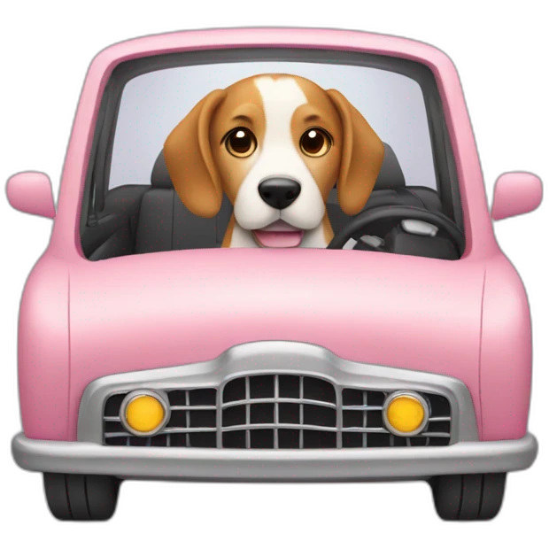 Dog drive in a car emoji