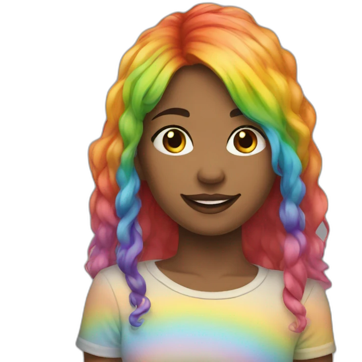 girl-with-rainbow-hair emoji
