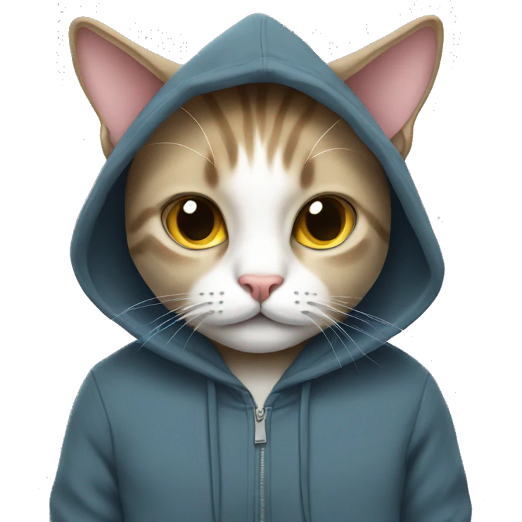 Cat wearing hoodie emoji