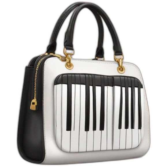 Purse with piano keys emoji