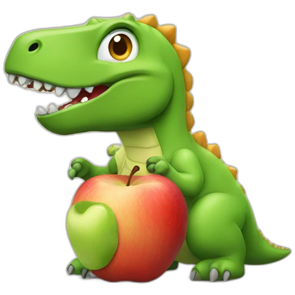 dinosaur eating apple emoji