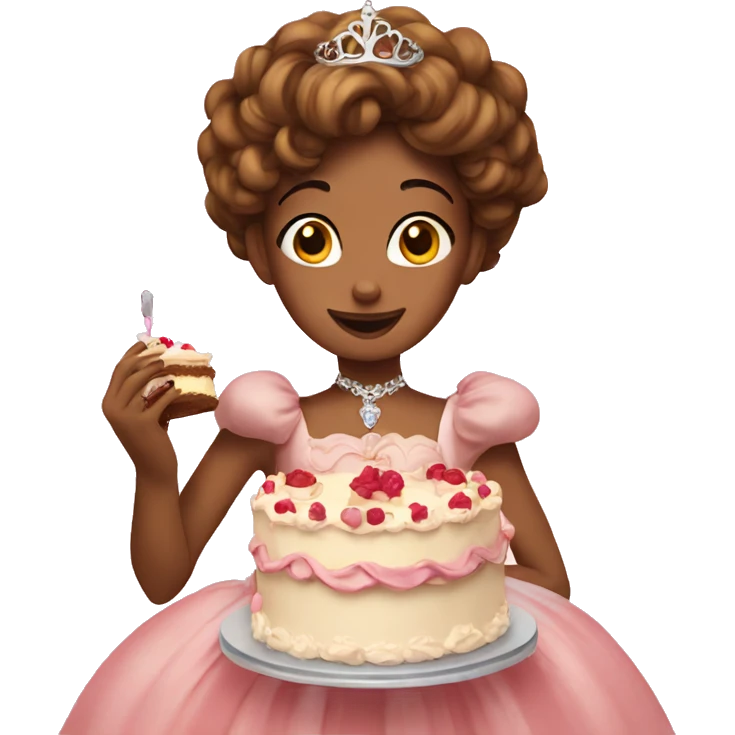 princess is eating cake emoji