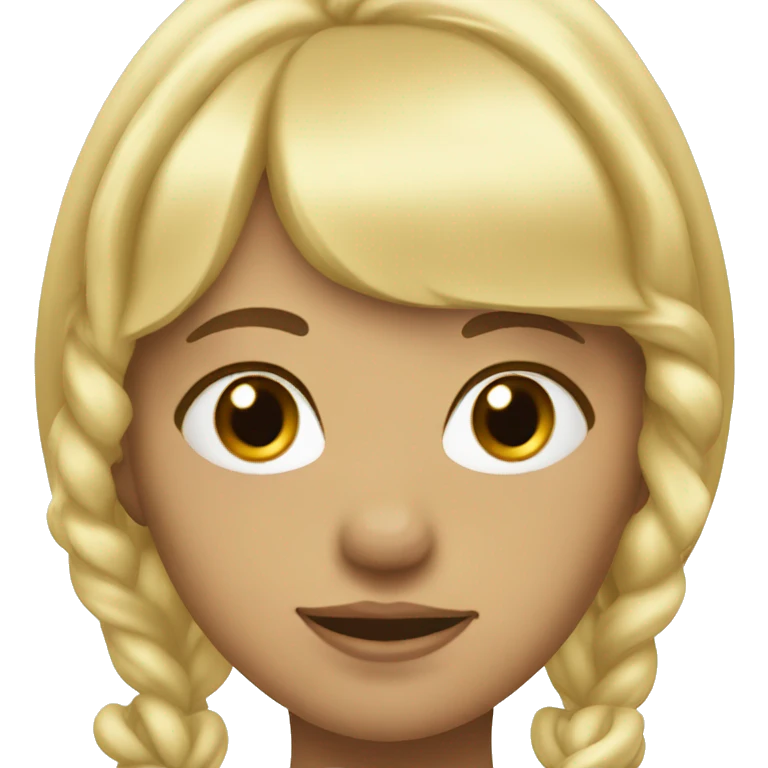 blonde hair with bangs pigtail, 25 years old woman emoji