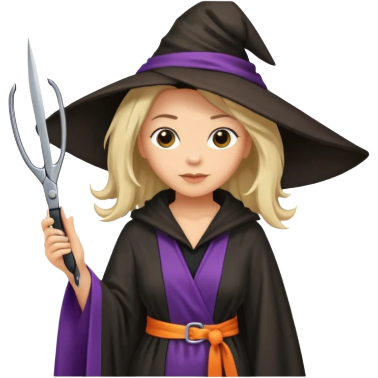 hair dresser with witch robe emoji