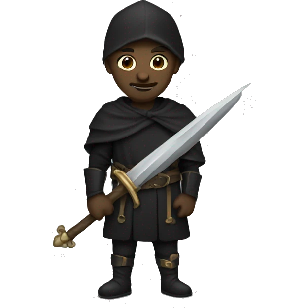 light guy with black medieval clothes and daggers  emoji
