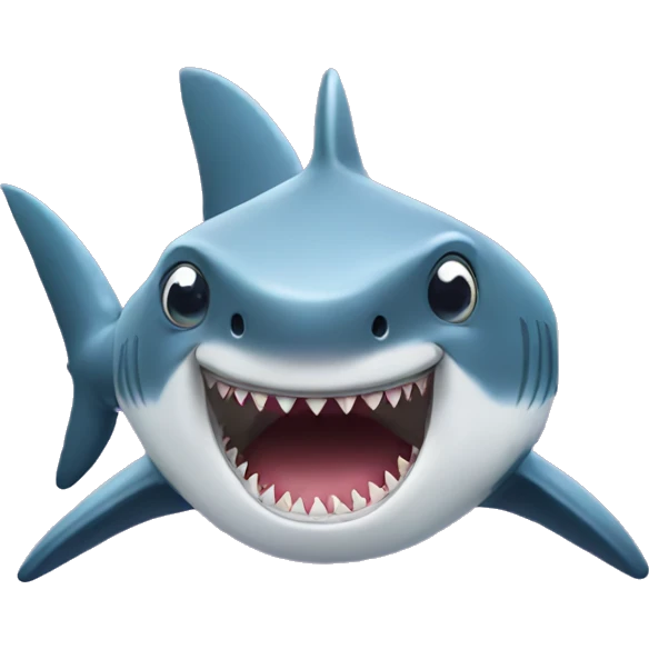 Shark with star eyes emoji