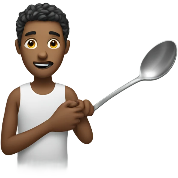 Guy with a spoon emoji