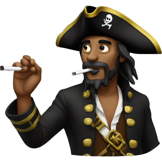 Pirates smoking a cigarette emoji