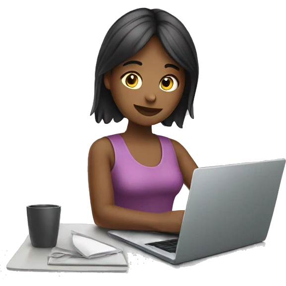 girl working with laptop  emoji