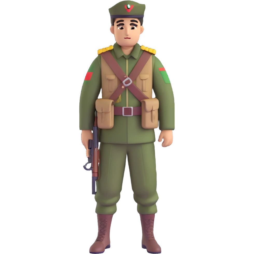 Kurdish Peshmerga fighter with traditional clothing emoji