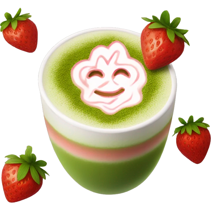 Strawberry matcha latte  emoji