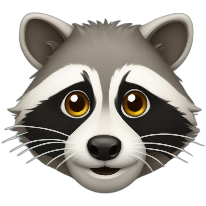 Raccoon with mustache emoji