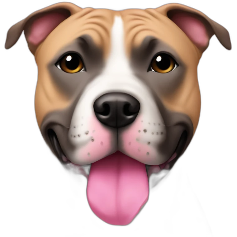 biege staffy with pink around his nose emoji