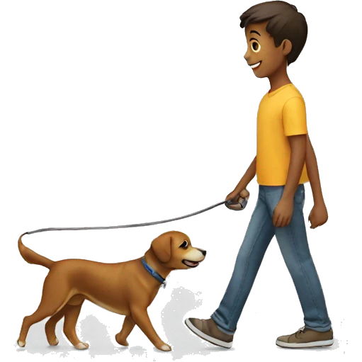 kid is walking the dog emoji