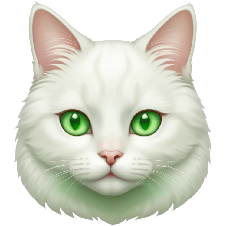 white cat with green eyes emoji