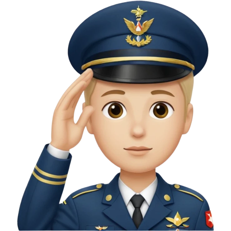 Soldat in uniform der salotiert und den Buchstaben S.A.S auf der Mütze und Uniform emoji