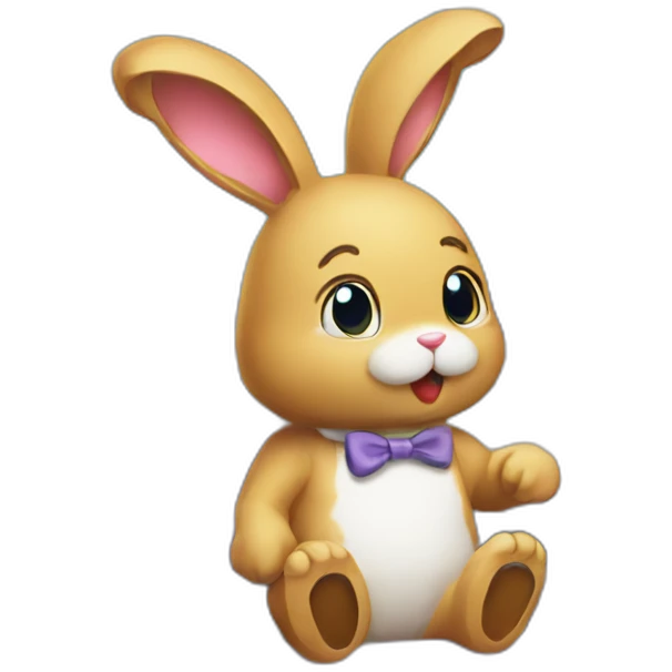 bunny with gaming setup emoji