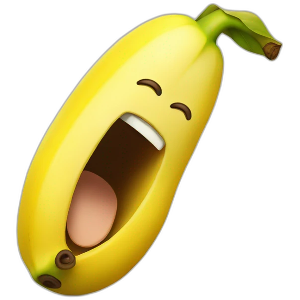 A banana singing emoji