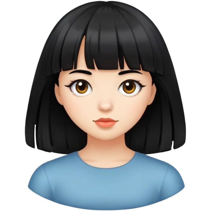 girl with black hair and bangs emoji