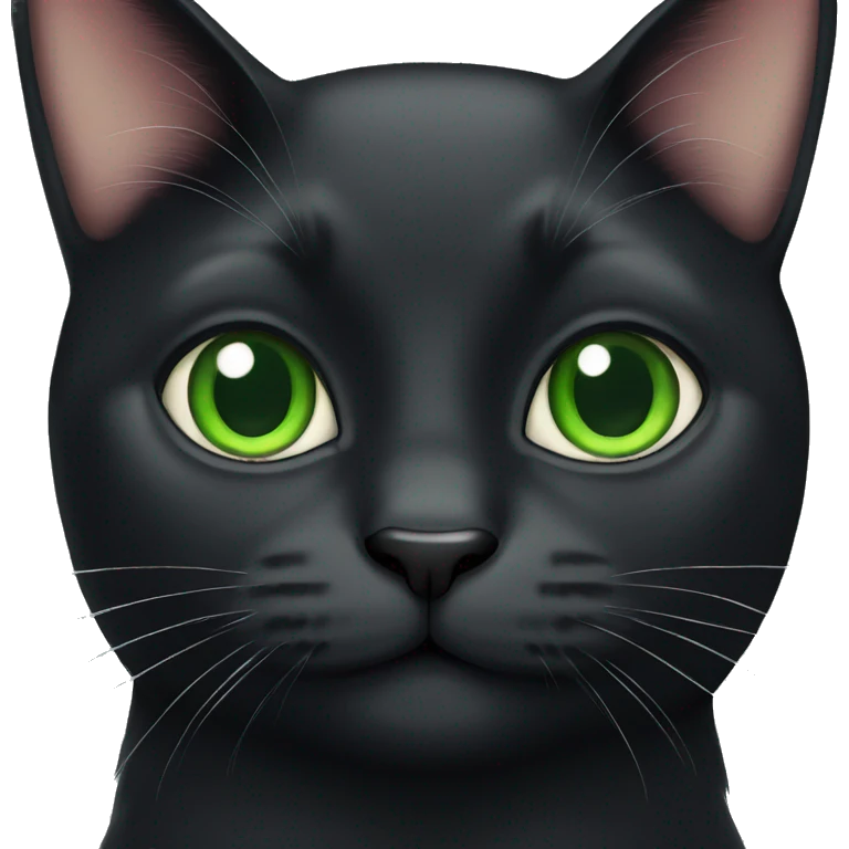 Black cat with green eyes emoji