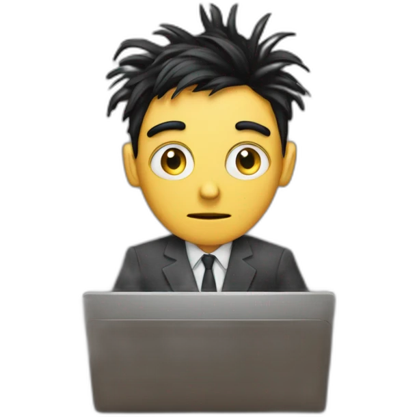 Kafka at a computer emoji