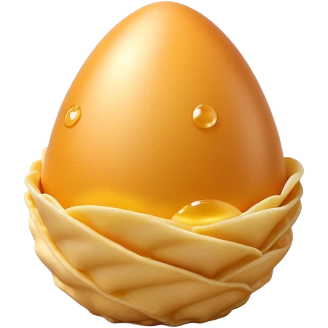 3D rendered authentic Hong Kong egg puffs (港式鸡蛋仔) folded into cone shape, golden bubbly texture, hyper-realistic egg-shaped bubbles, glossy finish, detailed texture emoji