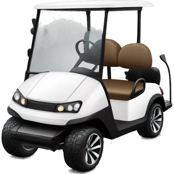 White luxury Golf cart with black leather seats emoji