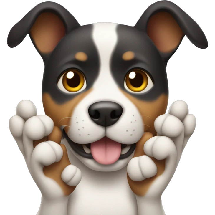 Dog with hands emoji