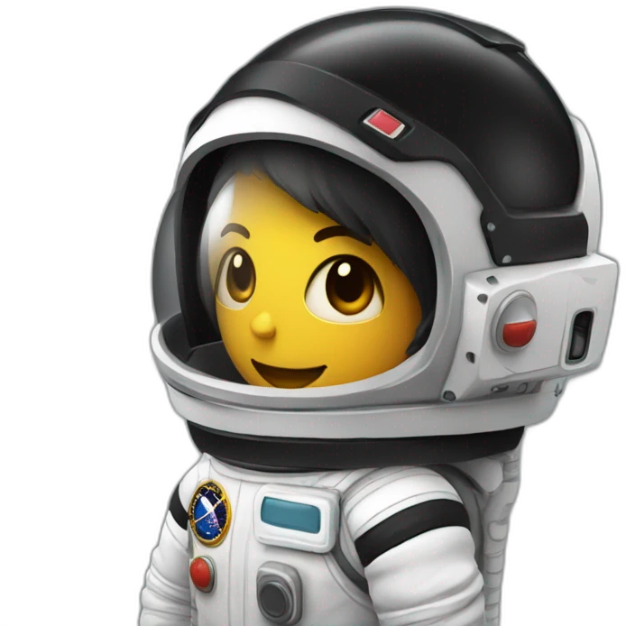 Astronauta visor negro en playa emoji