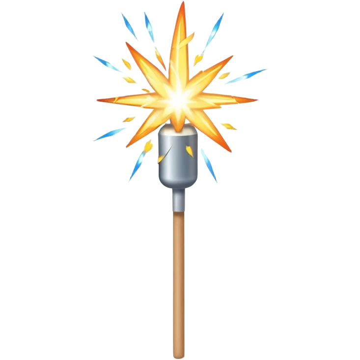 white sparkler on a stick emoji