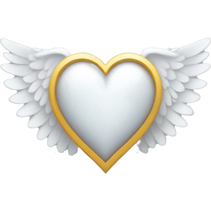 white heart with white wings and a halo emoji