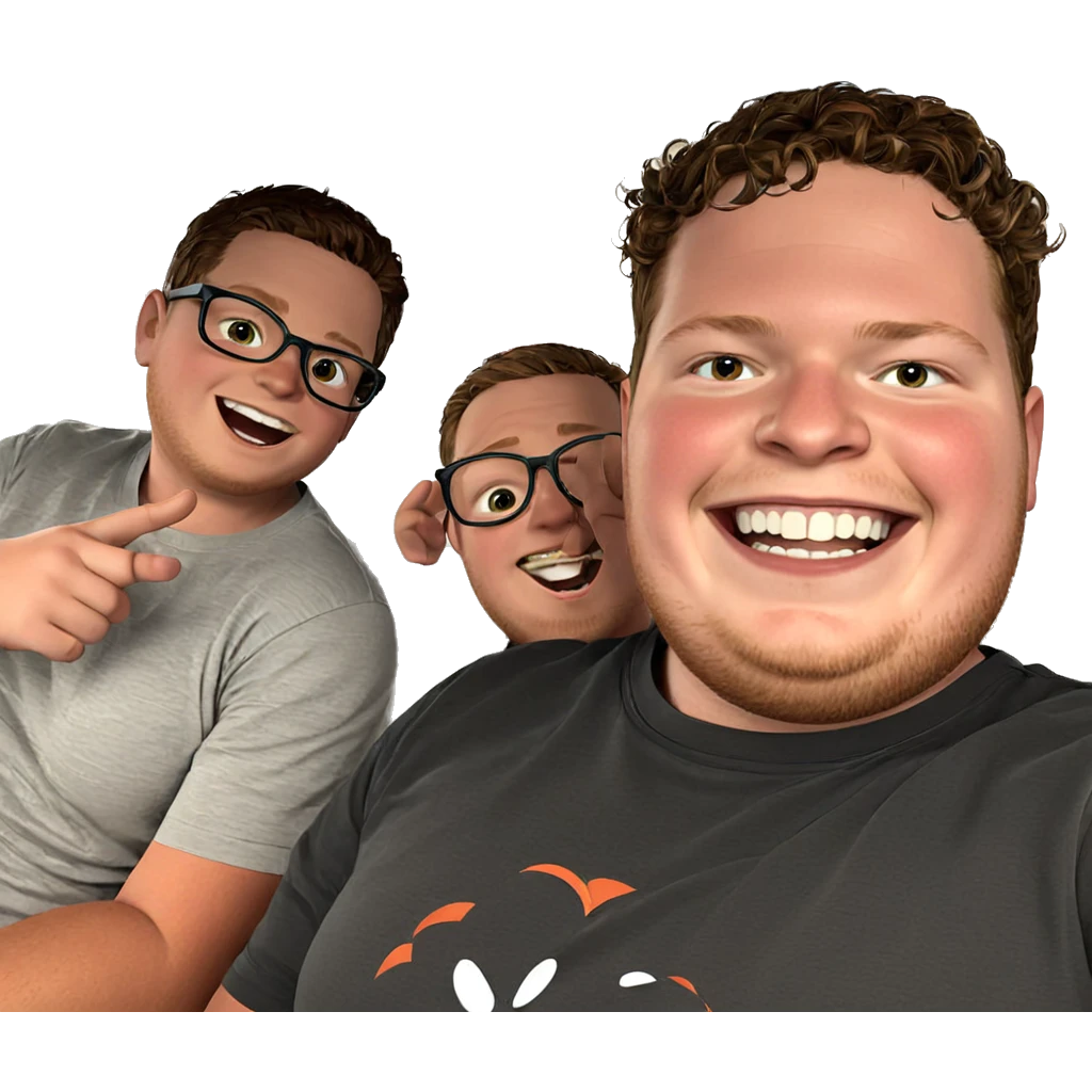 three boys having fun emoji
