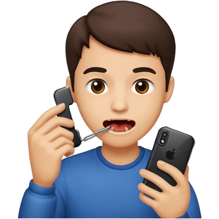 Biting phone  emoji