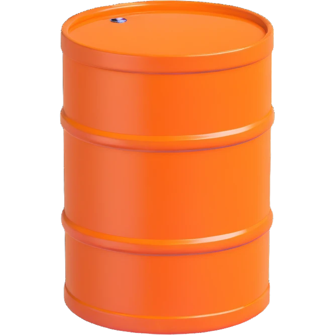 orange road construction barrel with shiny plastic look emoji