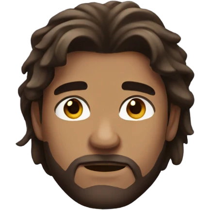 strong man with long brown hair emoji