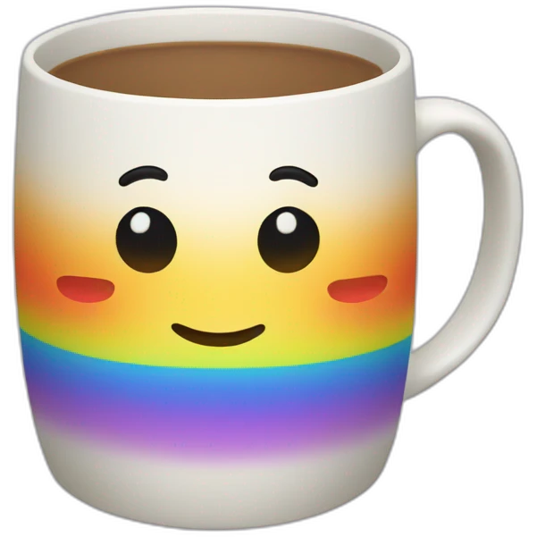 mug with a rainbow emoji