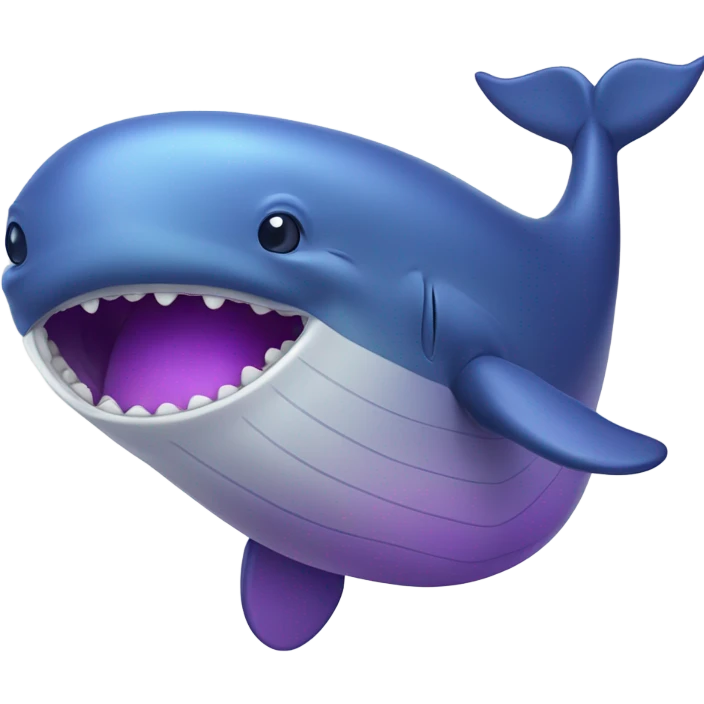 Blue whale purple, open mouth emoji