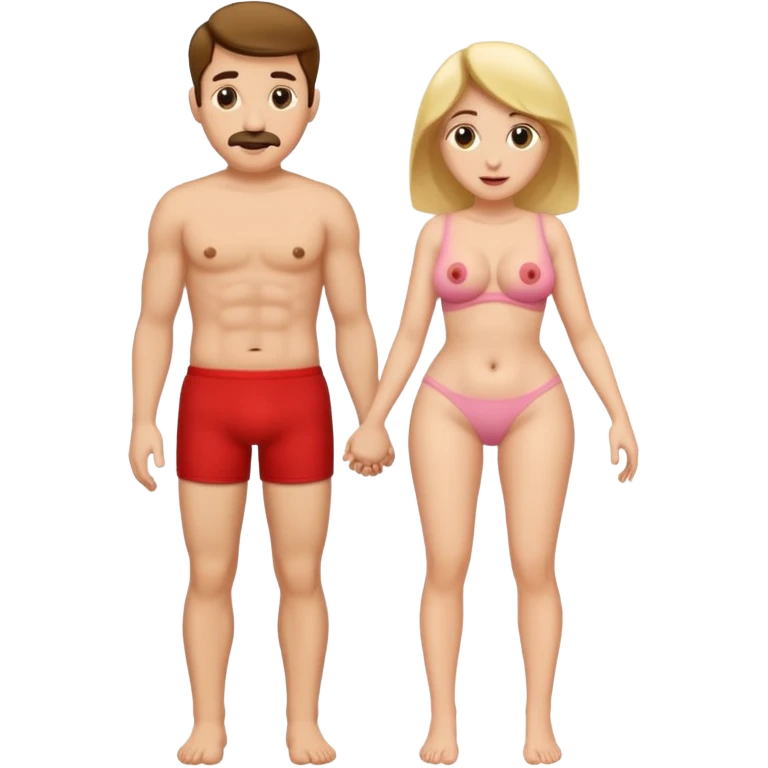 Male adult with erect penis and woman have sex emoji
