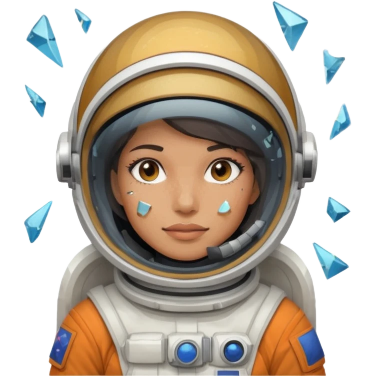 astronaut woman with helmet broken glass emoji